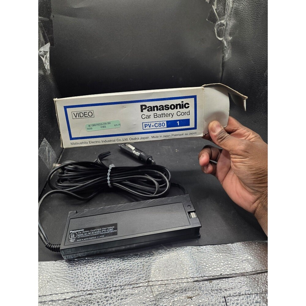 Vintage Panasonic PV-C80 Car Battery Cord Tested Working w/ Box
